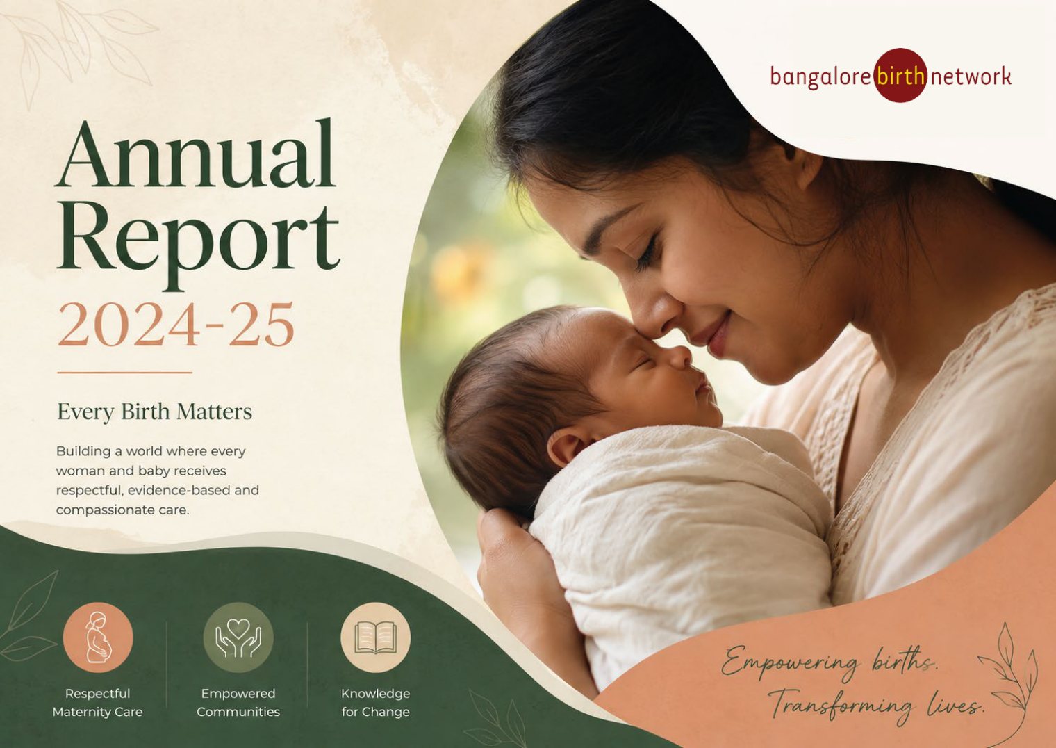 Cover of the Bangalore Birth Network Annual Report 2024–25
