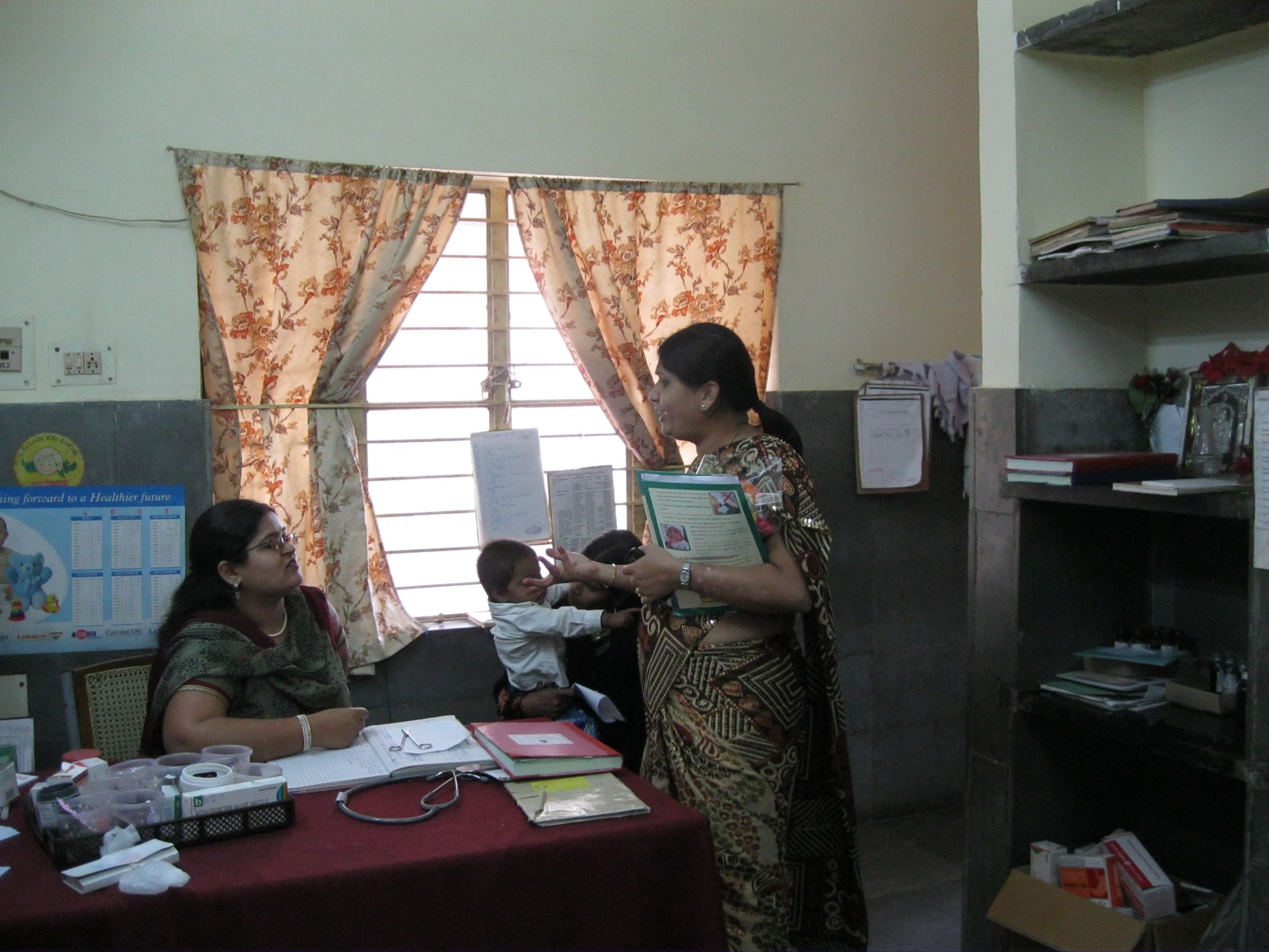 Staff at work inside a Bangalore health centre