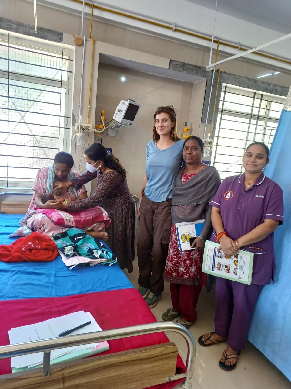 BBN members visiting mothers on a hospital postnatal ward